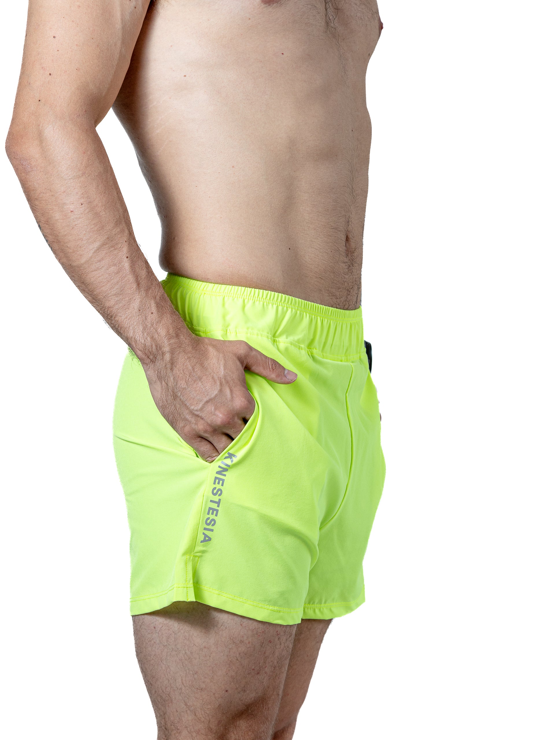 SHORT AMARILLO NEÓN CON LICRA INTERNA PARA HOMBRE