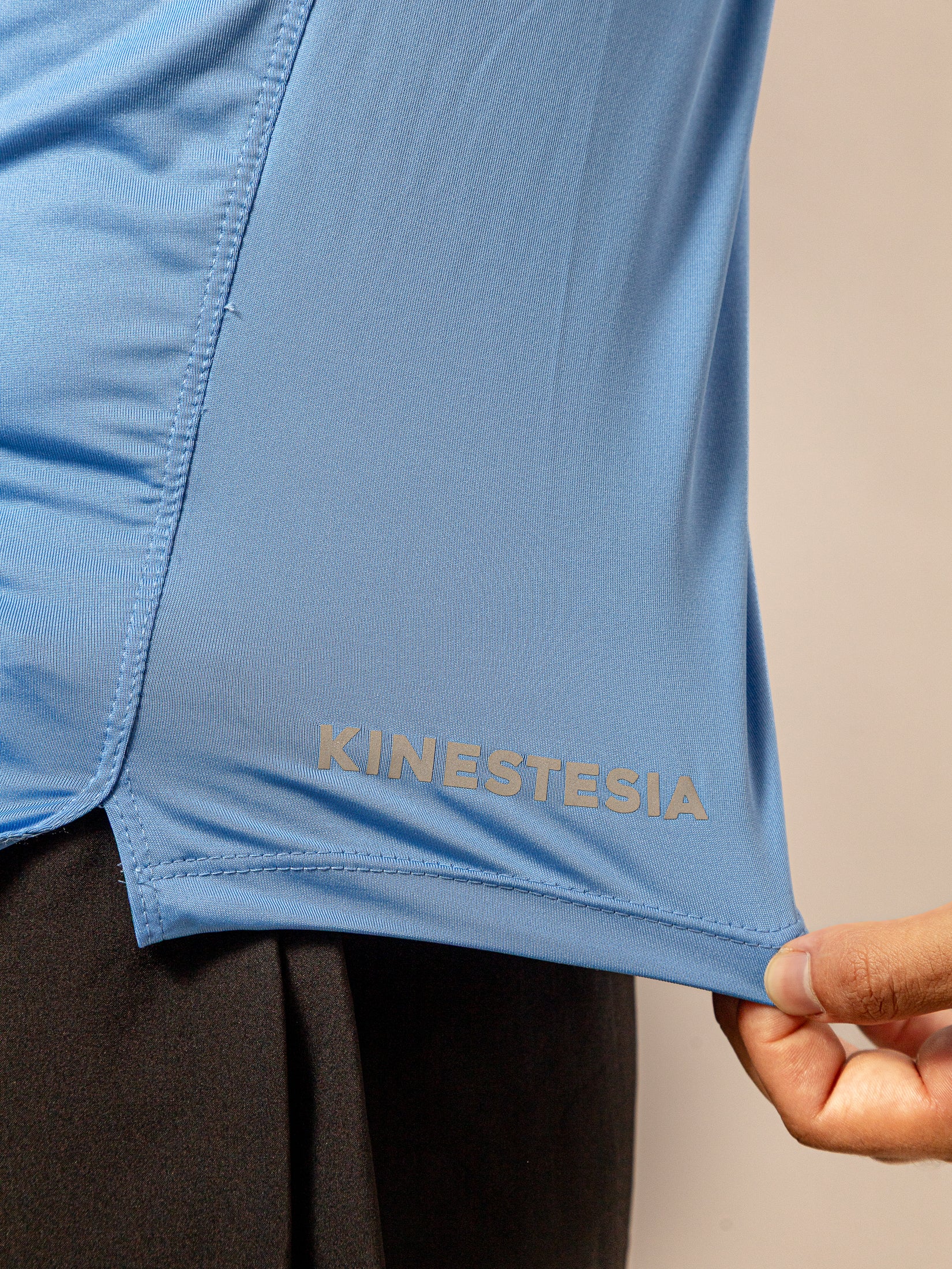 PLAYERA MANGA CORTA AZUL CYAN PARA HOMBRE KINESTESIA BASIC