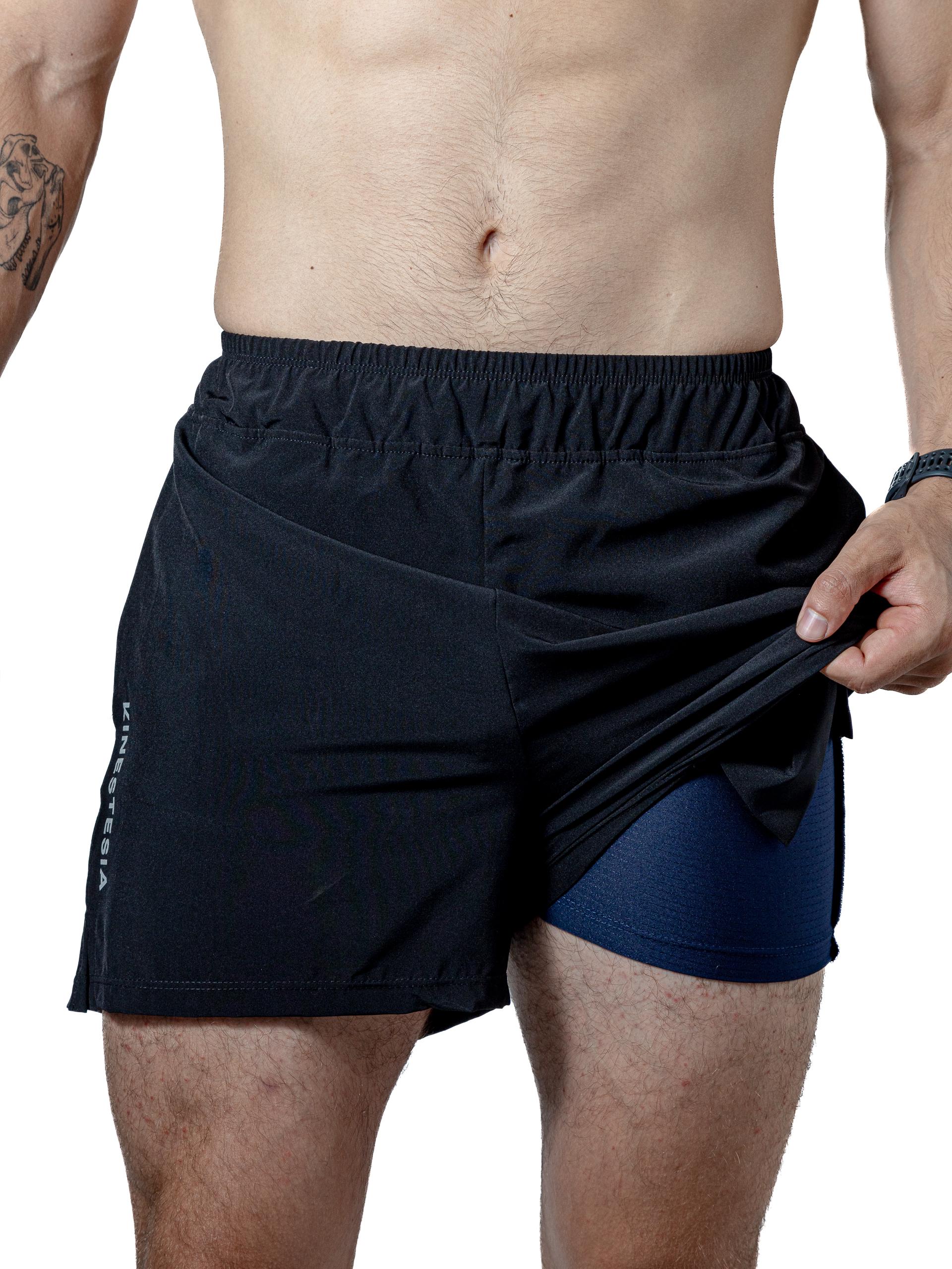 SHORT NEGRO CON LICRA INTERNA PARA HOMBRE