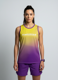 PLAYERA TANK MUJER SIN MANGAS AMARILLO MORADO MIXED DEGRADADO