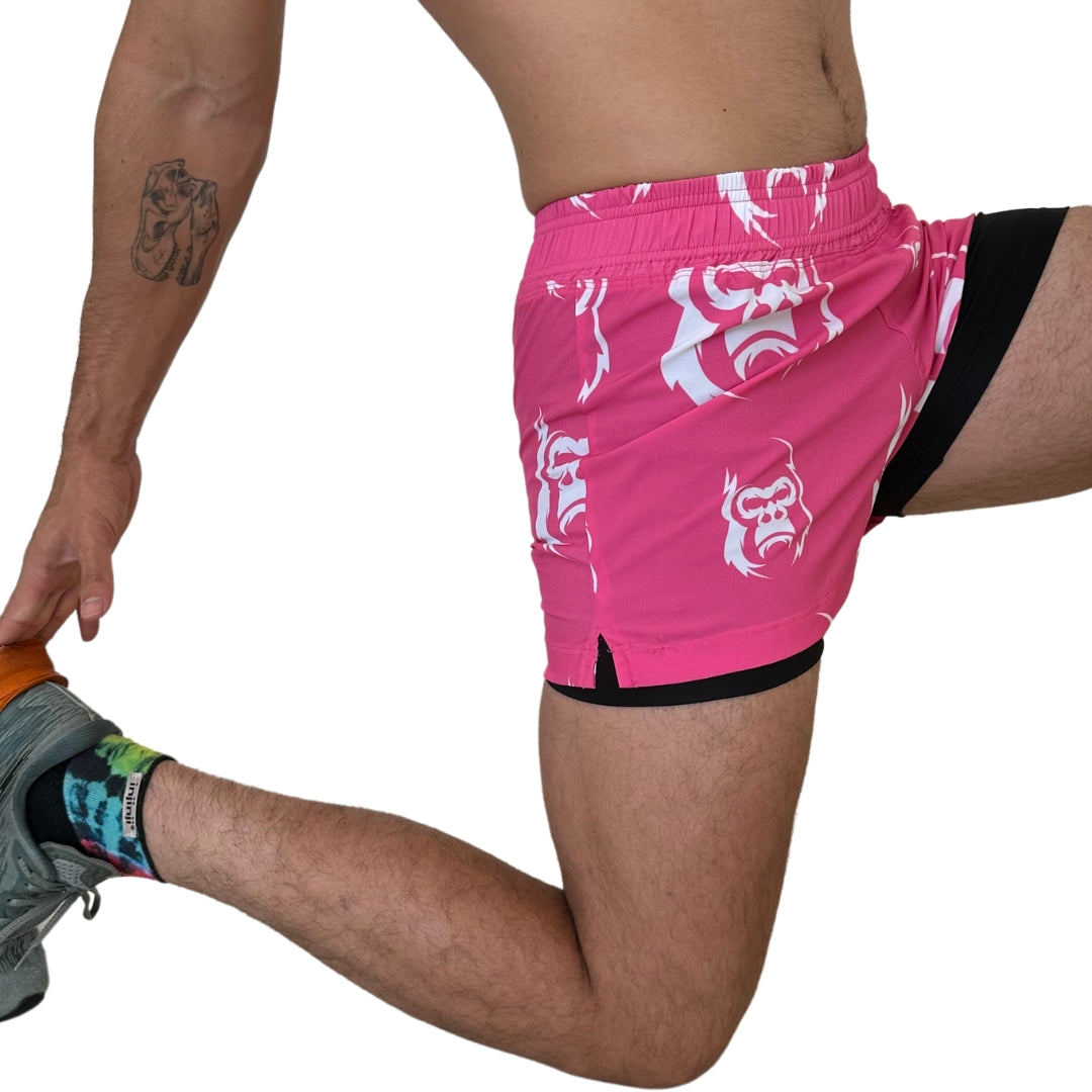 SHORT ROSA JUNGLE CON LICRA INTERNA PARA HOMBRE Y MUJER