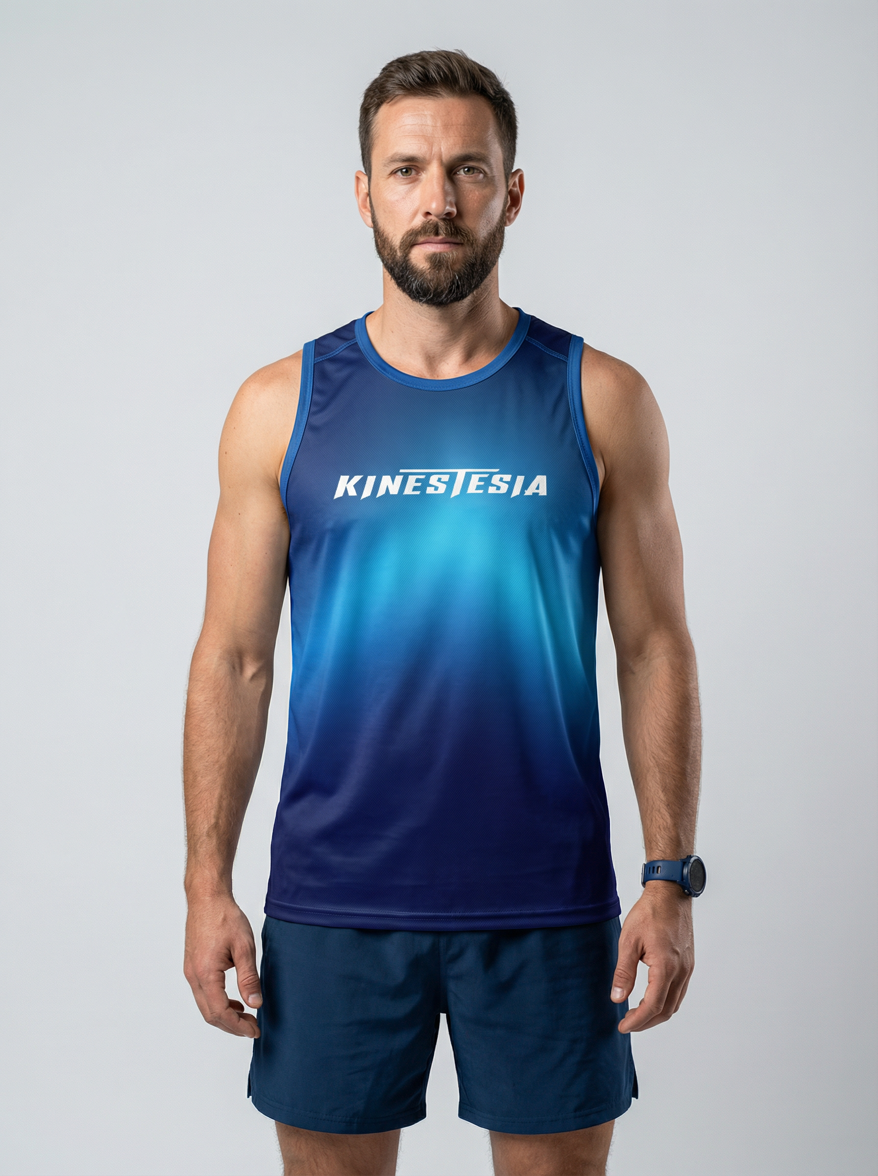 PLAYERA TANK HOMBRE SIN MANGAS AZUL MIXED DEGRADADO