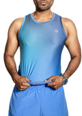 PLAYERA TANK SIN MANGAS AZUL CIELO DEGRADADO DE HOMBRE