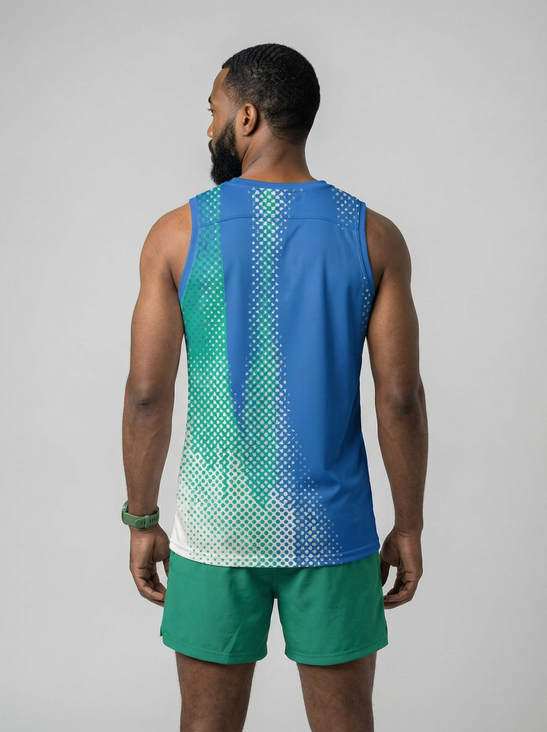 PLAYERA TANK HOMBRE SIN MANGAS AZUL TURQUESA MIXED DEGRADADO