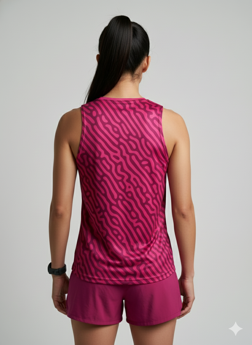 PLAYERA TANK MUJER SIN MANGAS ROSA MEXICANO ESTAMPADO