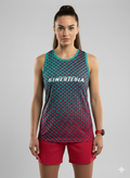 PLAYERA TANK MUJER SIN MANGAS PUNTOS VERDE ROJO MIXED