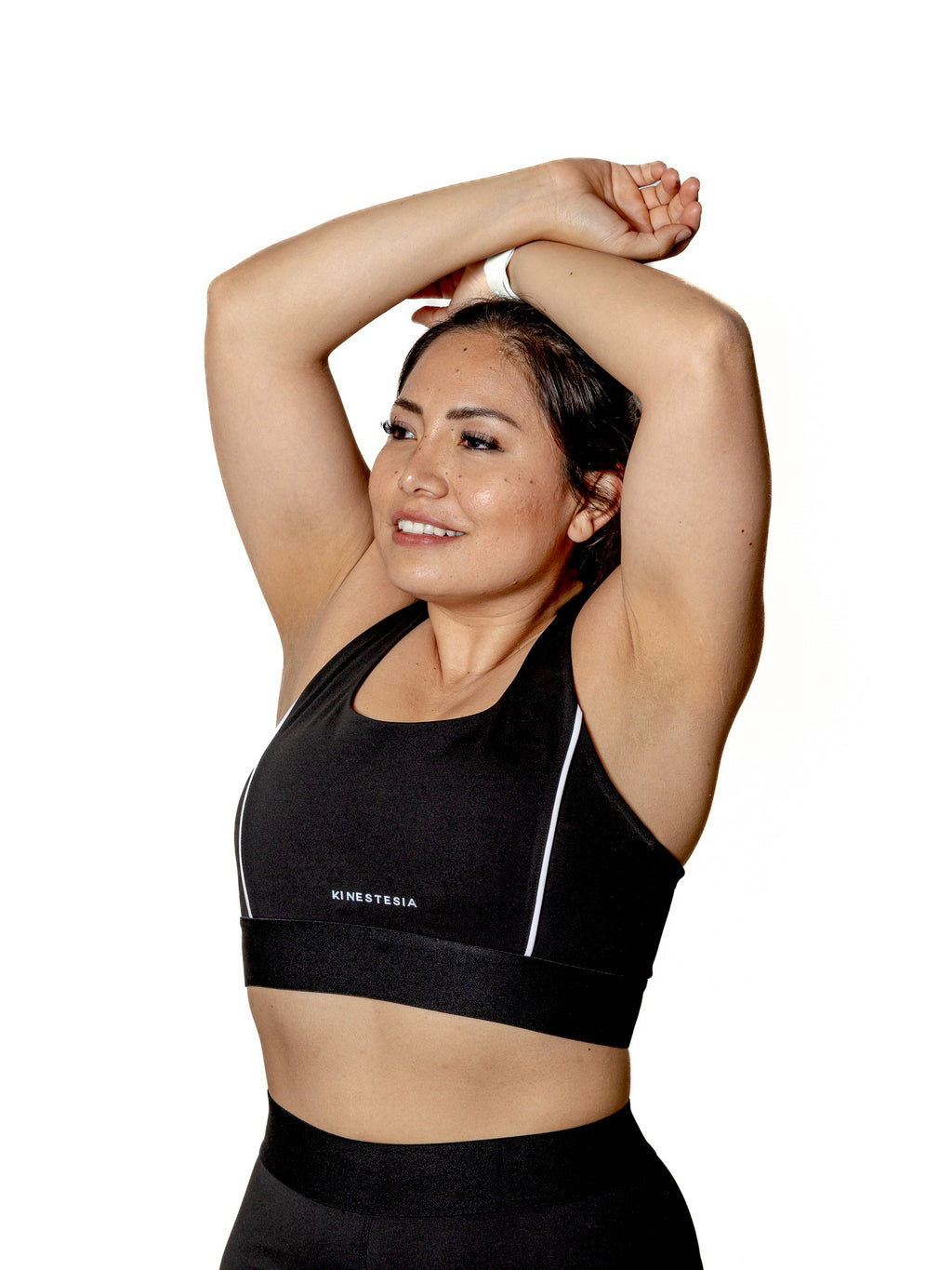 SET TOP Y LEGGING NEGRO CON LÍNEAS BLANCAS DE MUJER