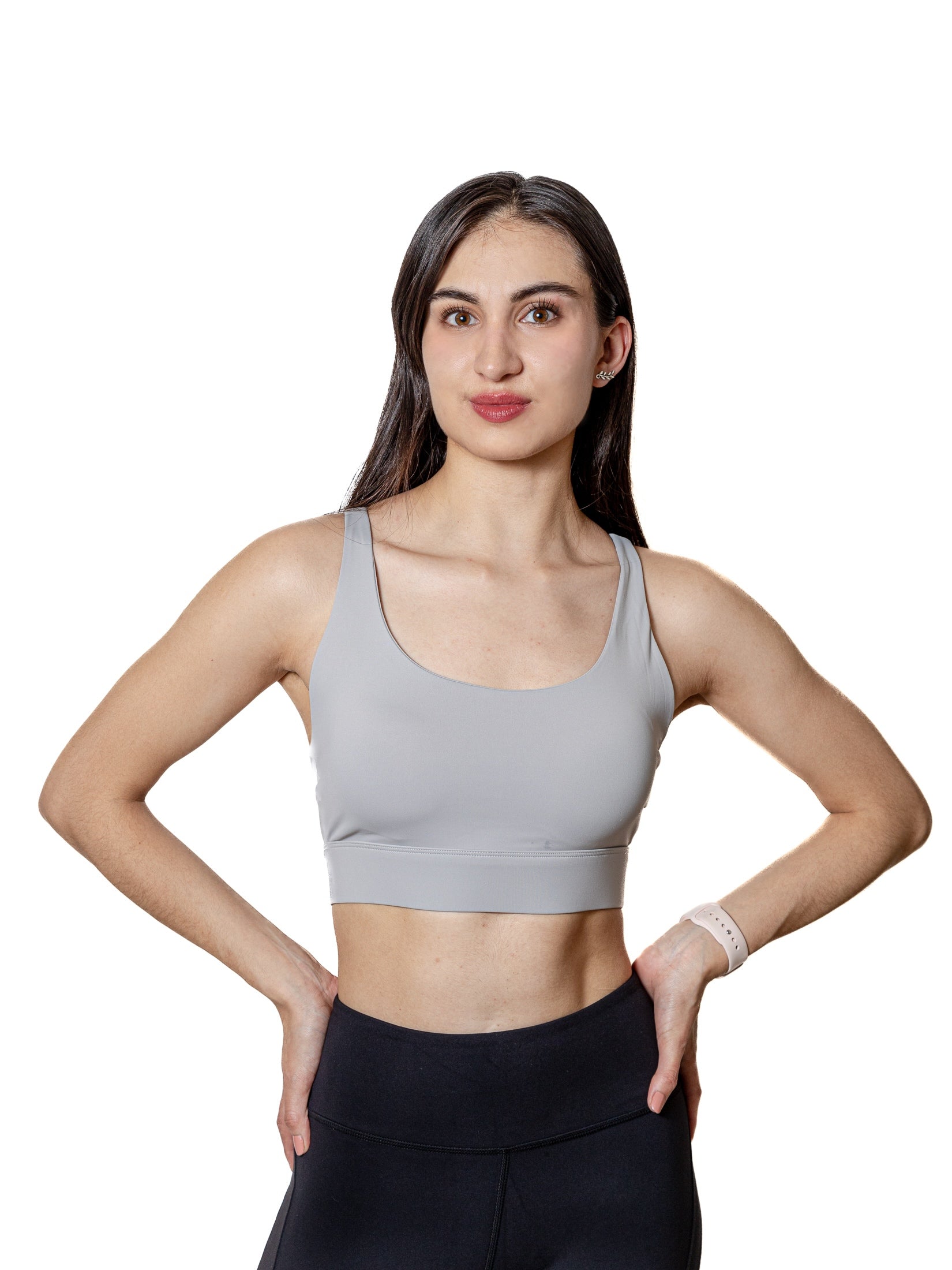 TOP GRIS TIRANTE EN CRUZ DE MUJER