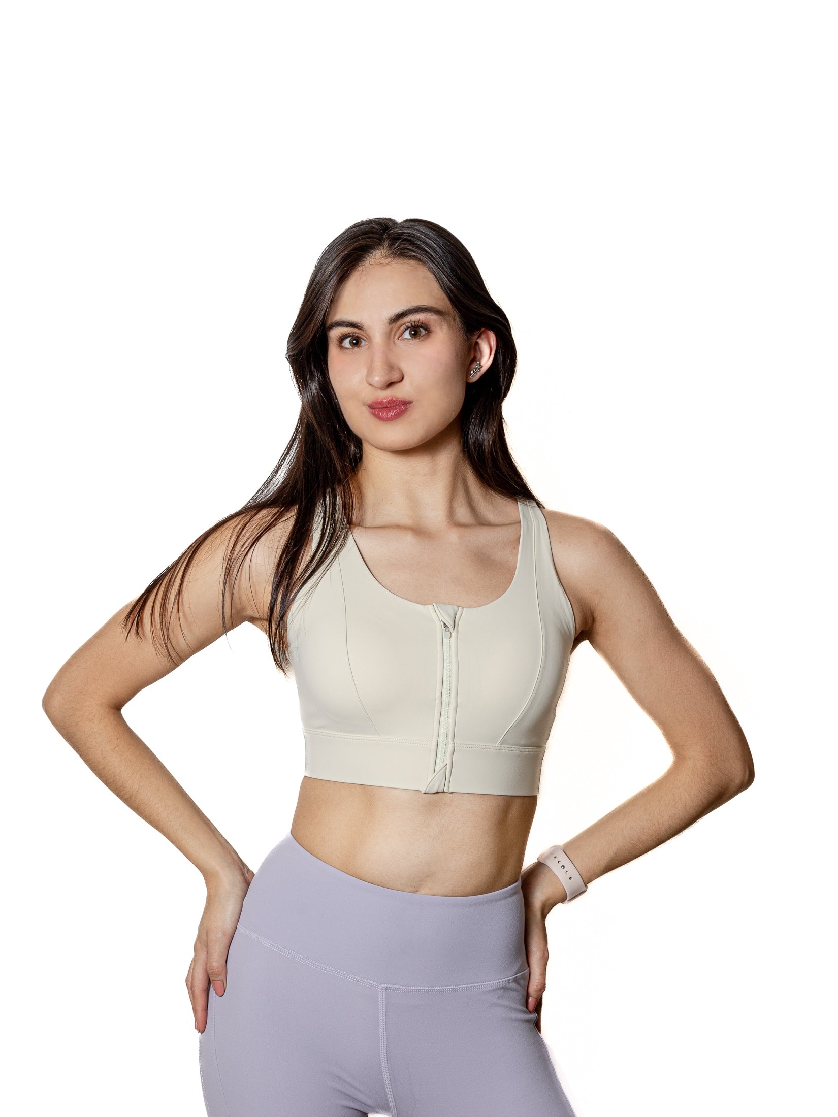 TOP BEIGE CON CIERRE TIRANTE EN CRUZ DE MUJER