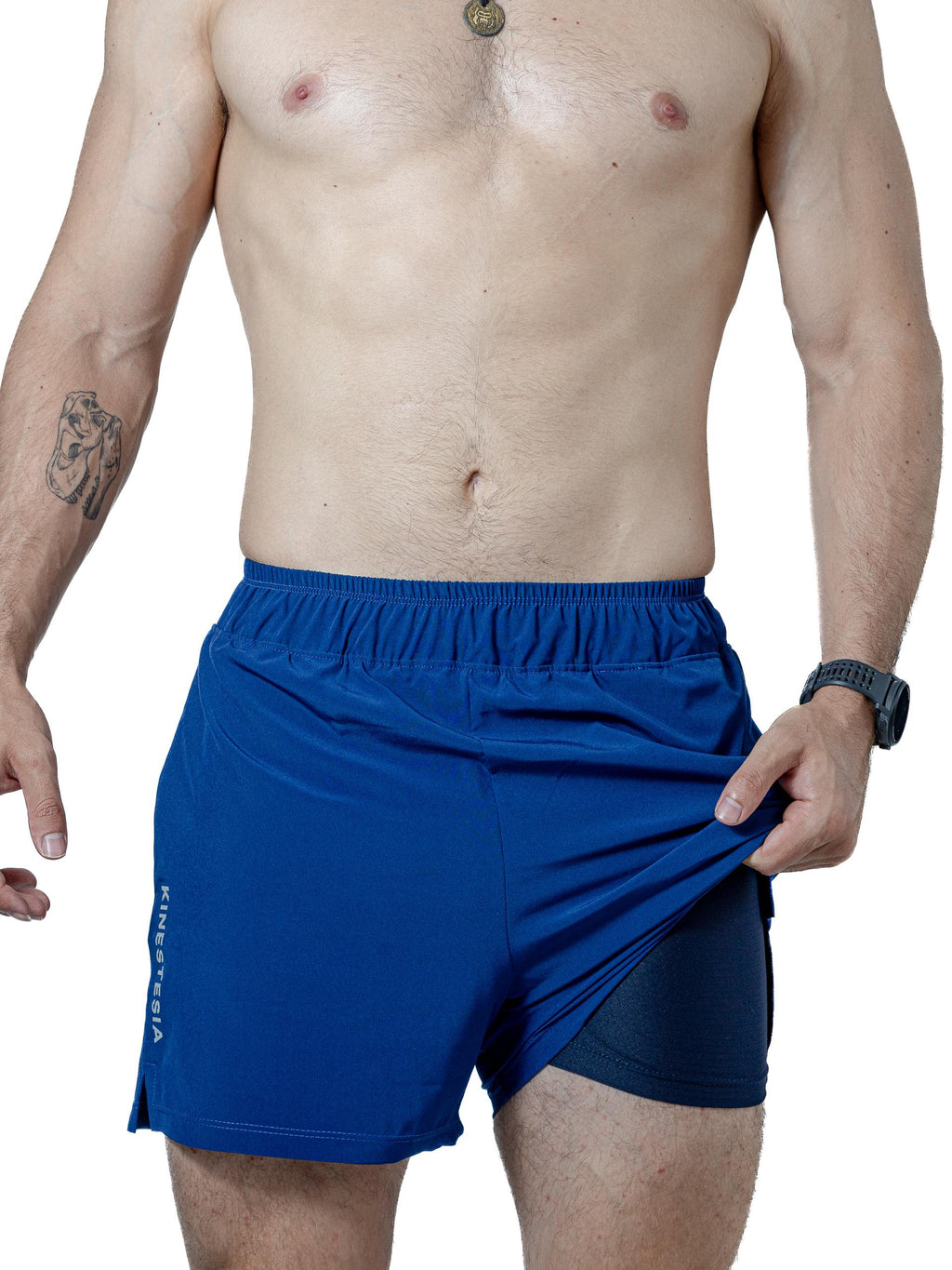SHORT AZUL MARINO CON LICRA INTERNA PARA HOMBRE