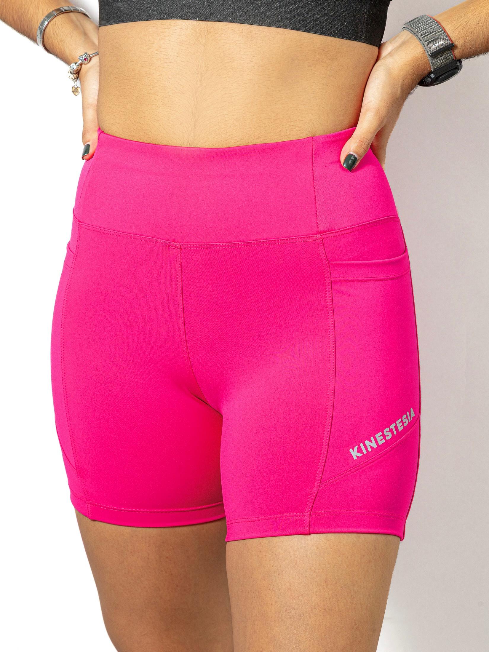 BIKER SHORT FUCSIA CON BOLSA DE MUJER KINESTESIA BASICS