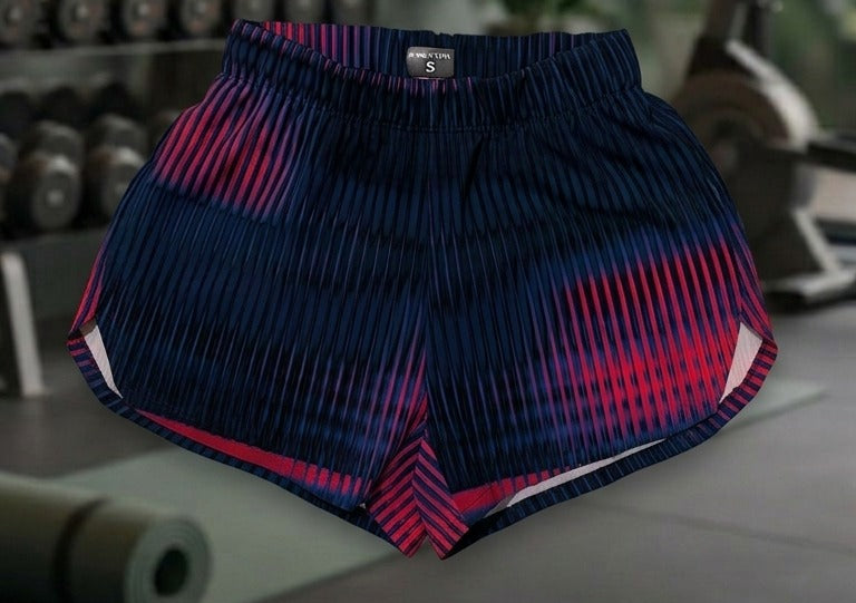 SHORT DEPORTIVO MUJER AZUL ROJO DEGRADADO