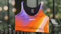TOP DEPORTIVO MUJER NARANJA LILA DEGRADADO