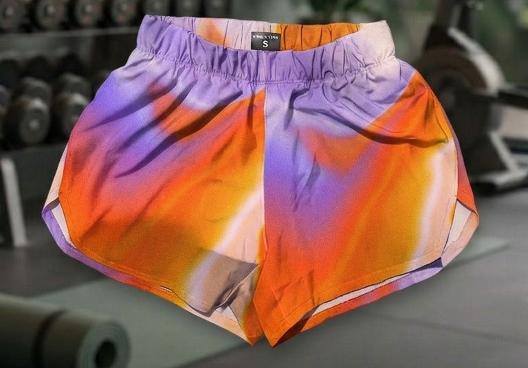 SHORT DEPORTIVO MUJER NARANJA LILA DEGRADADO