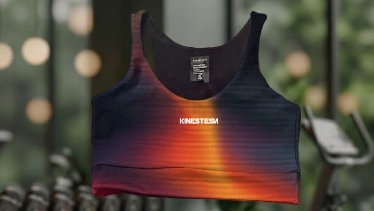 TOP DEPORTIVO MUJER NEGRO NARANJA DEGRADADO