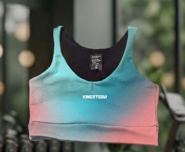 TOP DEPORTIVO MUJER TURQUESA ROSA DEGRADADO