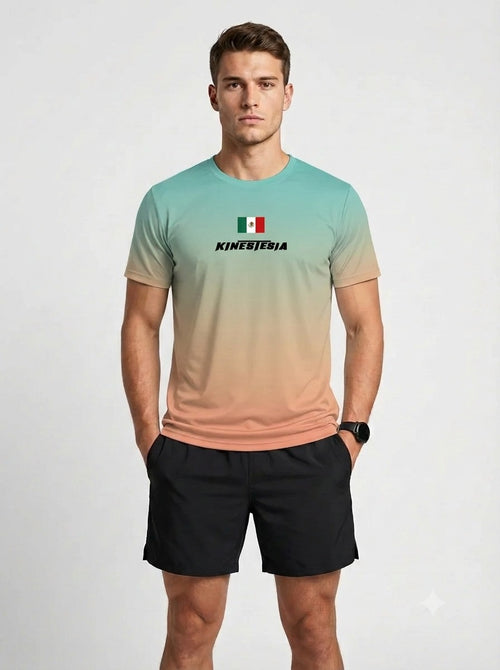 Playera deportiva KINESTESIA — PLAYERA MANGA CORTA KINESTESIA VERDE DEGRADADO COR | Ropa Deportiva México