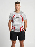 PLAYERA MANGA CORTA KINESTESIA BLANCA - GRIS HOMBRE