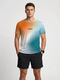 PLAYERA MANGA CORTA KINESTESIA NARANJA DEGRADADO VERDE HOMBRE