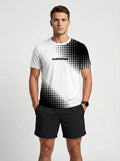 PLAYERA MANGA CORTA KINESTESIA BLANCA DEGRADADO NEGRA HOMBRE
