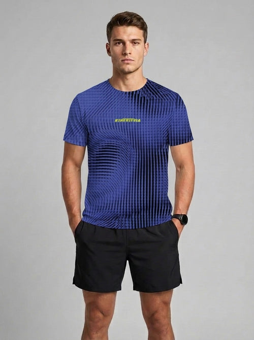 Playera deportiva KINESTESIA — PLAYERA MANGA CORTA KINESTESIA NEGRA LINEAS PURPUR | Ropa Deportiva México