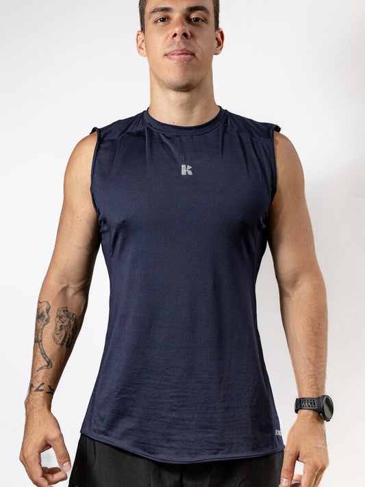 PLAYERA SIN MANGAS AZUL MARINO PARA HOMBRE KINESTESIA BASIC