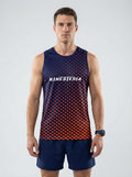 PLAYERA TANK HOMBRE SIN MANGAS NARANJA AZUL MIXED ESTAMPADO