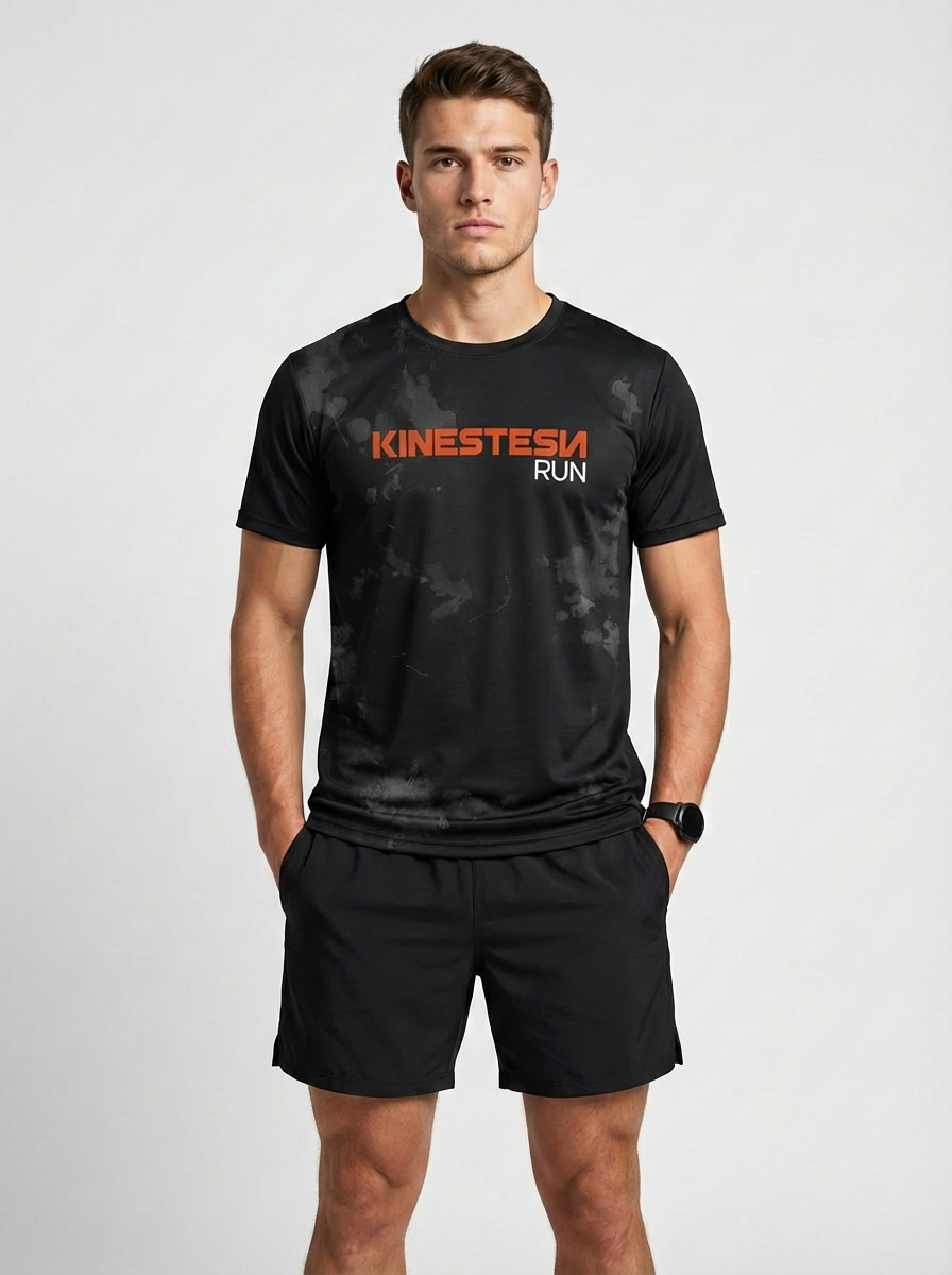 PLAYERA MANGA CORTA KINESTESIA RUN 2.0 · BLACK EDITION