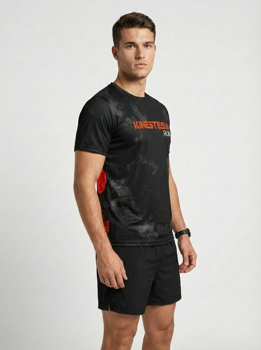 PLAYERA MANGA CORTA KINESTESIA RUN 2.0 · BLACK EDITION
