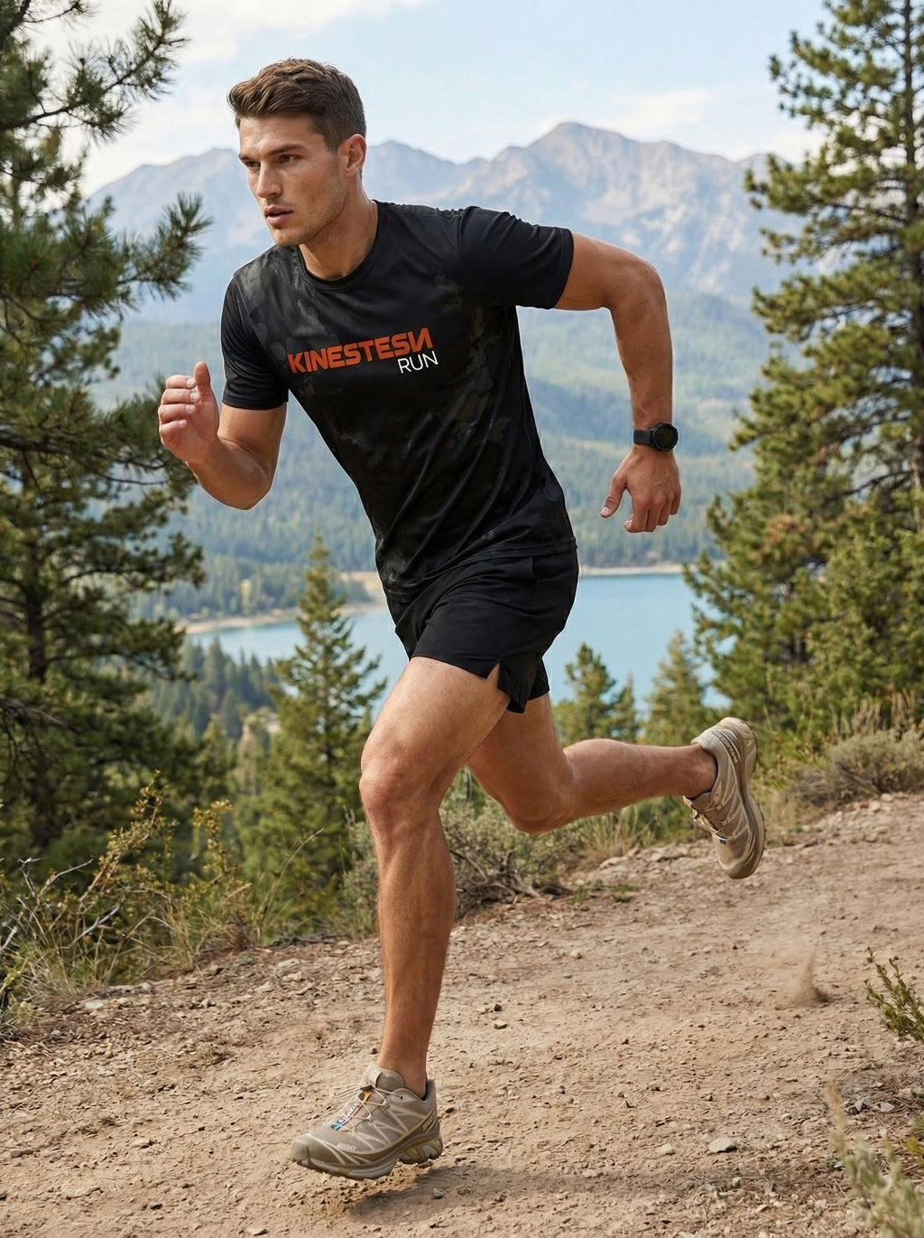 PLAYERA MANGA CORTA KINESTESIA RUN 2.0 · BLACK EDITION